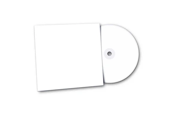 Disk Met Cover Geïsoleerd Witte Achtergrond — Stockfoto