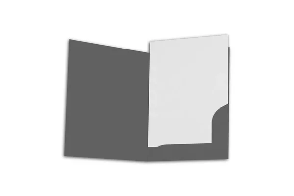 Пустая Папка Бланком Белом Фоне Рендеринг — стоковое фото