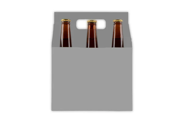 Caja Cerveza Sobre Fondo Blanco — Foto de Stock
