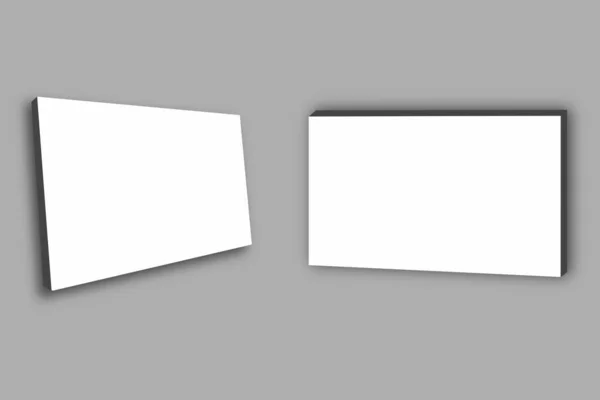 Prázdné Papírové Karty Šedém Pozadí — Stock fotografie