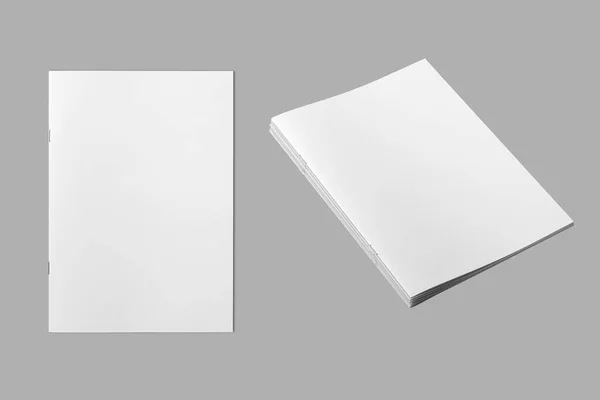 Белая Обложка Книги Сером Фоне — стоковое фото