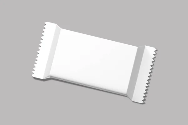 スナックバー包装 灰色の背景 3Dレンダリングで隔離されたモックアップ — ストック写真