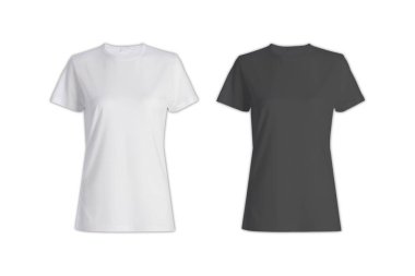 Kadın tişörtleri beyaz arkaplanda izole