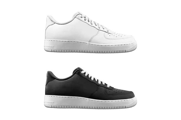 Black White Shoes White Background — Stock Photo, Image