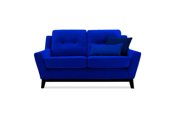 Rendering Modern Blue Sofa White Background — Stock Photo, Image