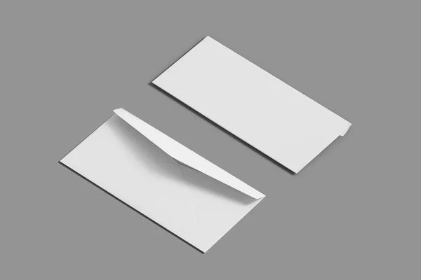 Envelop Arka Taraf Gri Bir Arkaplanda Izole Edilmiş Bir Şekilde — Stok fotoğraf