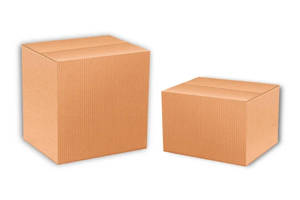 Cardboard Boxes Isolated White Background — Stock Photo, Image