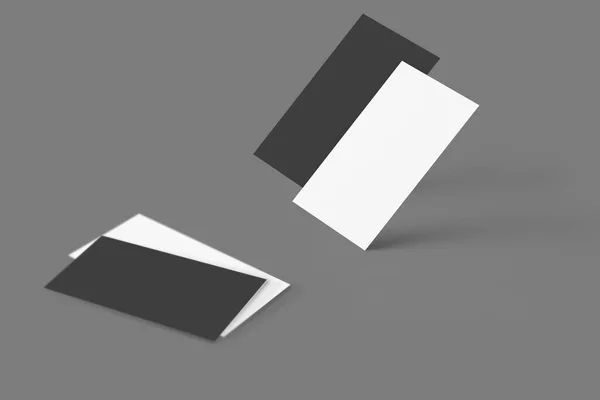 Black White Blank Cards White Background — Stock Photo, Image