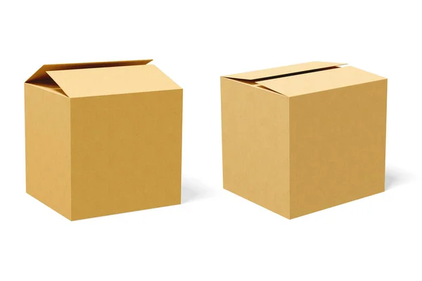 Beyaz Arkaplanda Karton Kutular — Stok fotoğraf