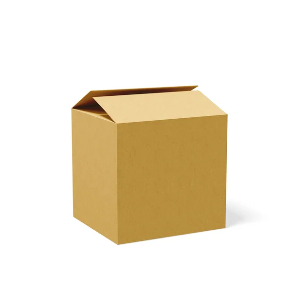 Kartonová Krabička Izolované Bílém Pozadí — Stock fotografie