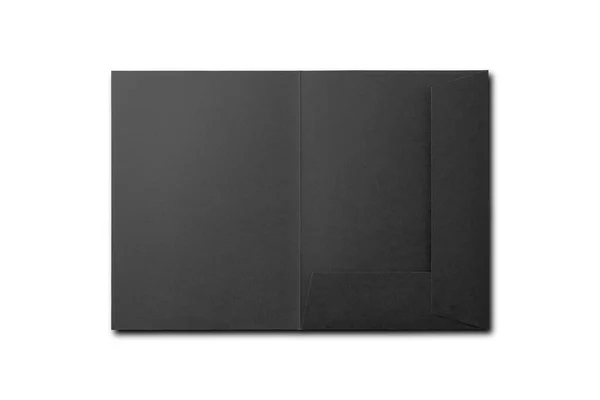 白い背景に隔離された黒い開いたフォルダ — ストック写真