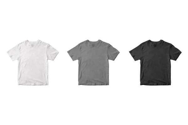白い背景に空白のTシャツとセット — ストック写真