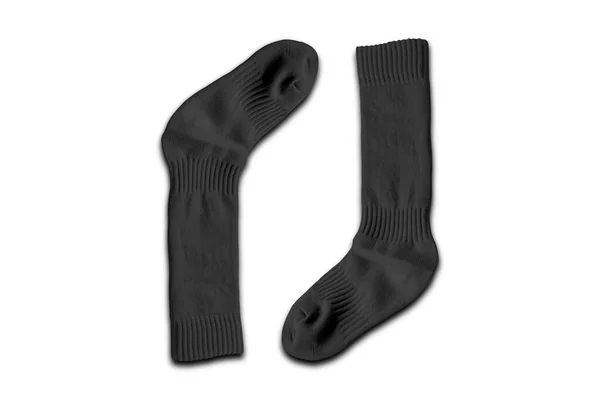 Μαύρο Βαμβάκι Κάλτσες Απομονωθεί Λευκό Φόντο — Φωτογραφία Αρχείου