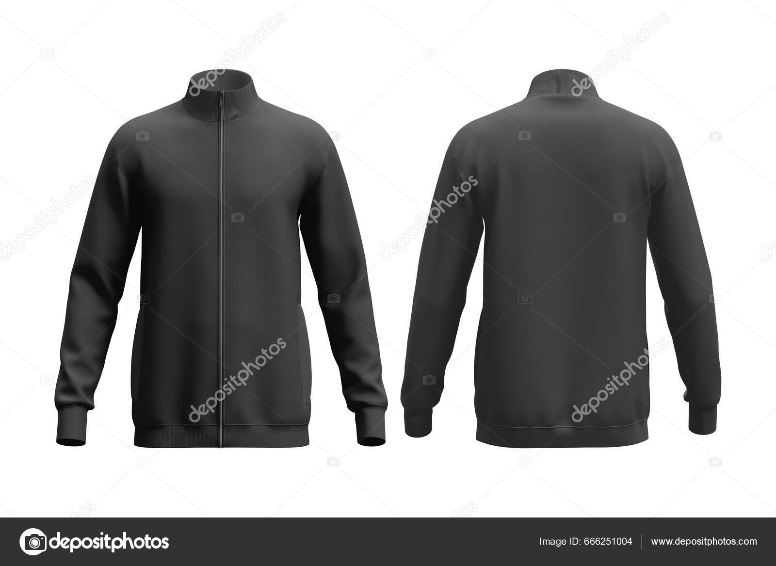 Black Tracksuit Top Sport Jacket Long Sleeve Black Sweatshirt Mockup Stock  Photo by ©Farid0513119593 666251004
