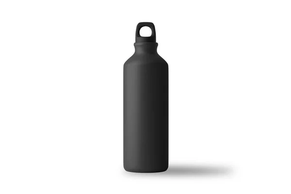 Botella Deporte Negro Blanco Aislado —  Fotos de Stock