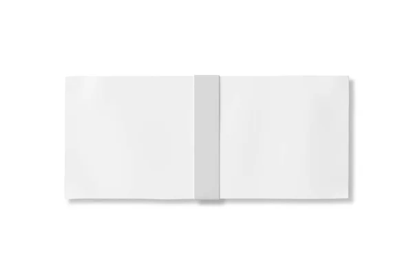Prázdné Bílé Bankovky Stack Modelovat Izolované Bílé Pozadí Horní Pohled — Stock fotografie
