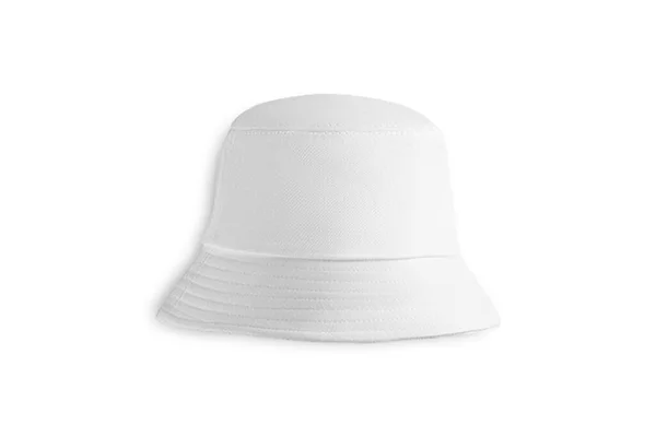 Λευκό Λευκό Κουβά Ψαράς Διαφημιστικό Καπέλο Καπέλο Κουδουνισμένο Καπέλο Mockup — Φωτογραφία Αρχείου