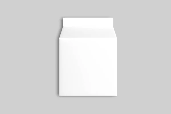 Leere Milchpackung Attrappe Isoliert Auf Grauem Hintergrund Rendering — Stockfoto