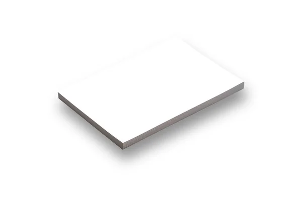 Blanco Wit Papier Stapel Model Geïsoleerd Een Achtergrond Destructie — Stockfoto