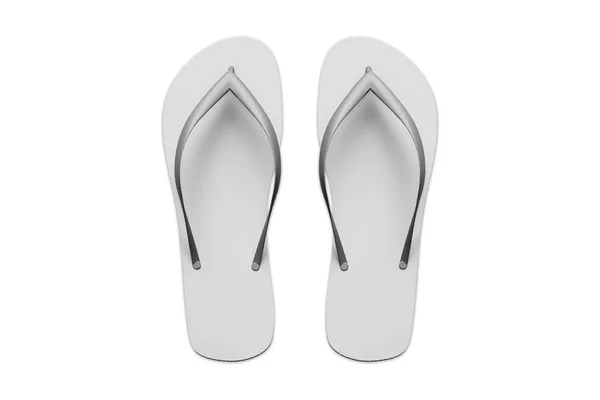 Tomma Vita Gummi Sandal Flip Flopp Tofflor Mall Mockup Isolerad — Stockfoto