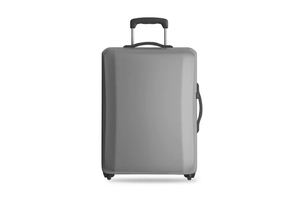 Realistische Plastikkoffer Attrappe Leere Reisetasche Isoliert Auf Weißem Hintergrund Für — Stockfoto