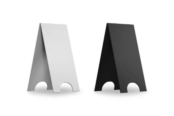 ブランク白と黒のバーAスタンドモックアップ白の背景に隔離された 3Dレンダリング — ストック写真