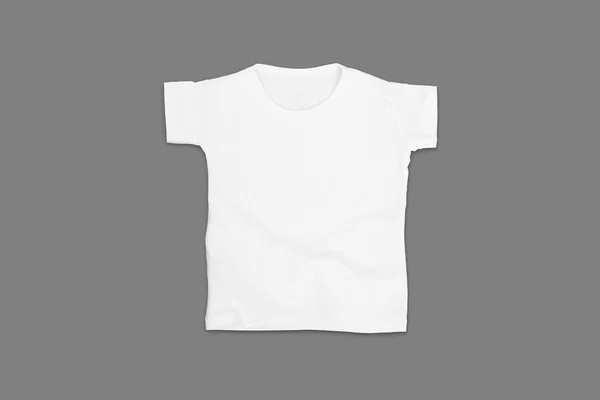 Alapvető Fehér Gyerek Póló Mockup Sablon Divatos Shirt Renderelés — Stock Fotó