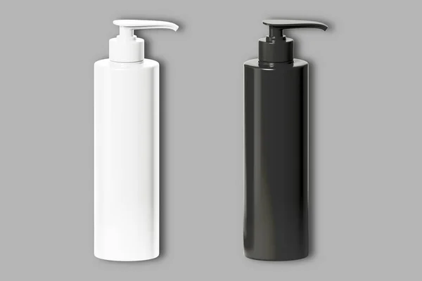 Burla Frasco Plástico Blanco Negro Con Dispensador Para Jabón Antiséptico — Foto de Stock