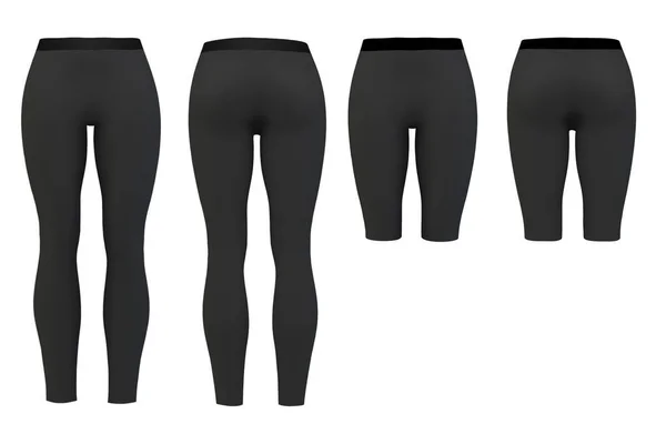 Blank Black Leggings Mockup Isolated Clear Leggins Template Cloth Pants — Stock Photo, Image
