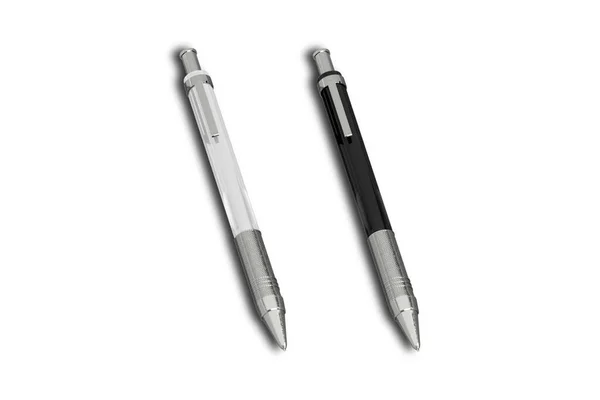 stock image Black and white Ballpoint pen isolated on white background with clipping path.3d rendering.