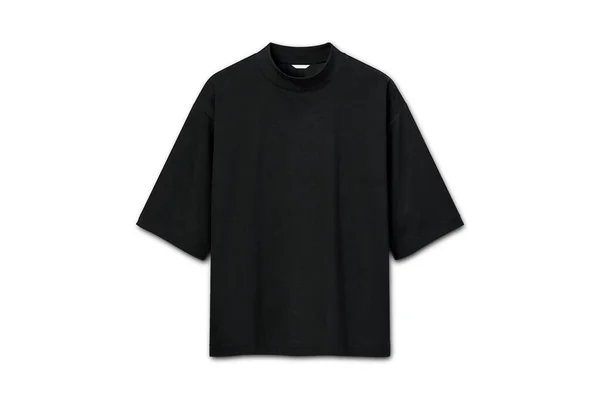 Camiseta Negra Sobredimensionada Maqueta Aislada Sobre Fondo Blanco Unisex Moderno — Foto de Stock