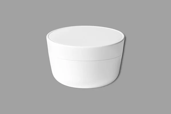 Blank White Cosmetic Jar Mockup Isolated Grey Background Blank Label — Stock Photo, Image