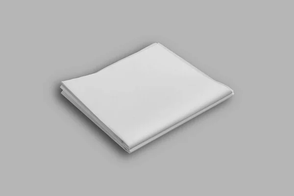 空白折叠报纸的模型孤立在白色的背景 3D渲染 — 图库照片