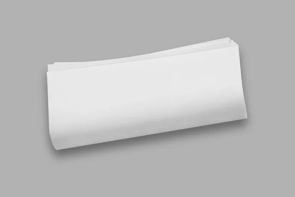 Empty Blank Folded Newspaper Mockup Isolated White Background Rendering — Stock Photo, Image
