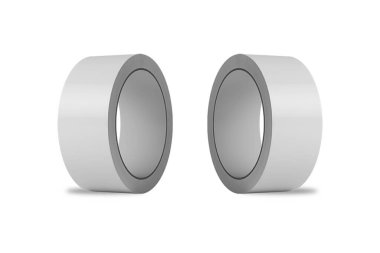 Beyaz parlak çello bant rulosu. Fotogerçekçi ambalaj şablonu tasarımı. 3d oluşturma.