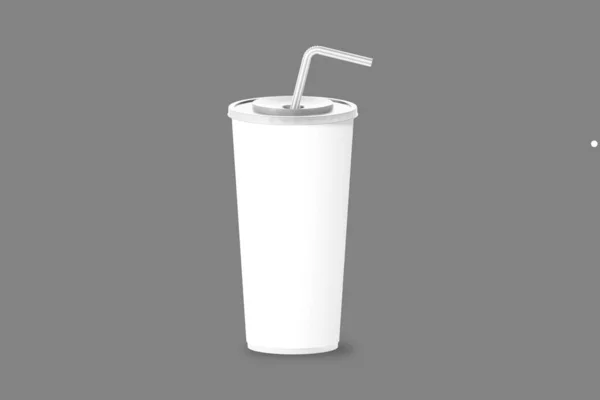 Порожня Біла Паперова Чашка Кришкою Маком Ізольована Білому Тлі Візуалізація — стокове фото