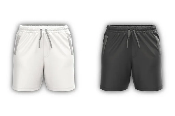 Pantalones Cortos Baño Para Hombres Maqueta Aislada Sobre Fondo Blanco — Foto de Stock
