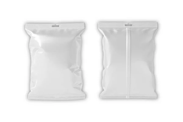 Kantong Plastik Kosong Untuk Desain Kemasan Templat Untuk Makanan Ringan — Stok Foto