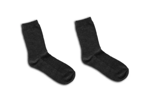 Siyah Pamuklu Çoraplar Beyaz Arka Planda Tasarlanmak Için Tasarlandı Oluşturma — Stok fotoğraf