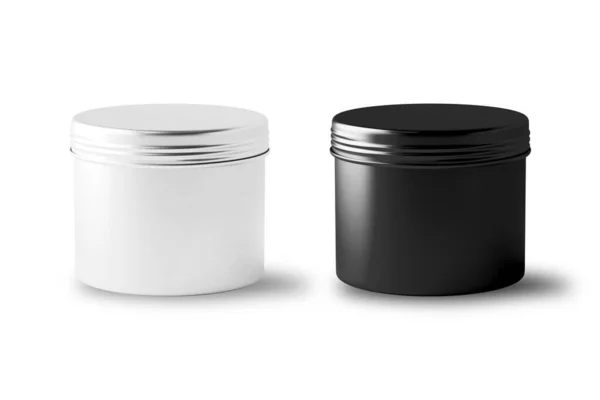 Blanco Travel Tin Candle Jar Mock Template Geïsoleerd Witte Achtergrond — Stockfoto