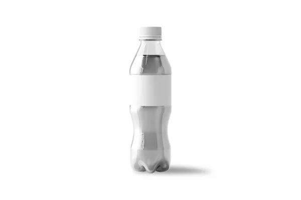 白い背景に隔離されたブランクのプラスチック ソーダのびんのモックアップ 3Dレンダリング ソフトドリンクプラスチックボトルモックアップテンプレート — ストック写真
