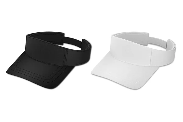 空白的白色和黑色的面罩 普通的帽子造型 孤立在白色的背景上 3D渲染 — 图库照片