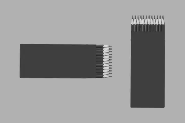 Open Box Pencils Mockup Isolated White Background Mock Rendering — Stock Photo, Image