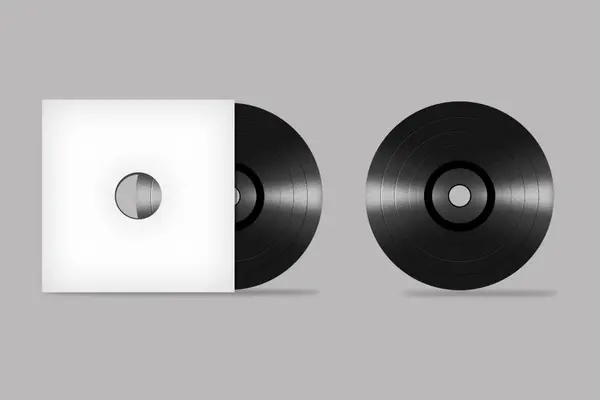 Empty Blank Black Vinyl Record Cover Mock Isolated Grey Background Royalty Free Stock Photos