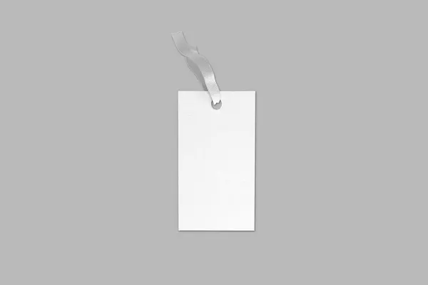 Empty White Sale Price Tag Silk Ribbon Mockup Template Isolated Royalty Free Stock Images