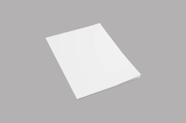 Boş, boş, beyaz bir gazete. İzole edilmiş arka planda ön sayfa. Katlanmış gazete maketi. Katlanmış sayfa. 3d oluşturma.