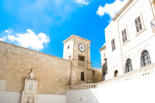 Παλιός Πύργος Εκκλησιών Στη Βικτώρια Gozo Μάλτα Στοκ Φωτογραφία — Φωτογραφία Αρχείου