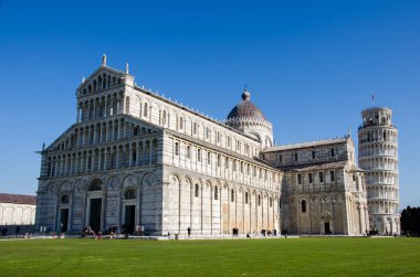 Pisa Tower with Cathedral in Italy stock photo clipart