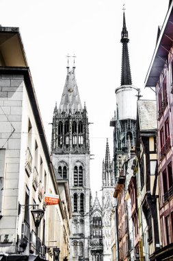 Rouen Katedrali Eski Kereste Evi 'nin stok fotoğrafı arasında.