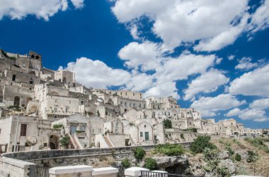 Puglia bölgesindeki Matera Basilicata antik İtalyan kasabası